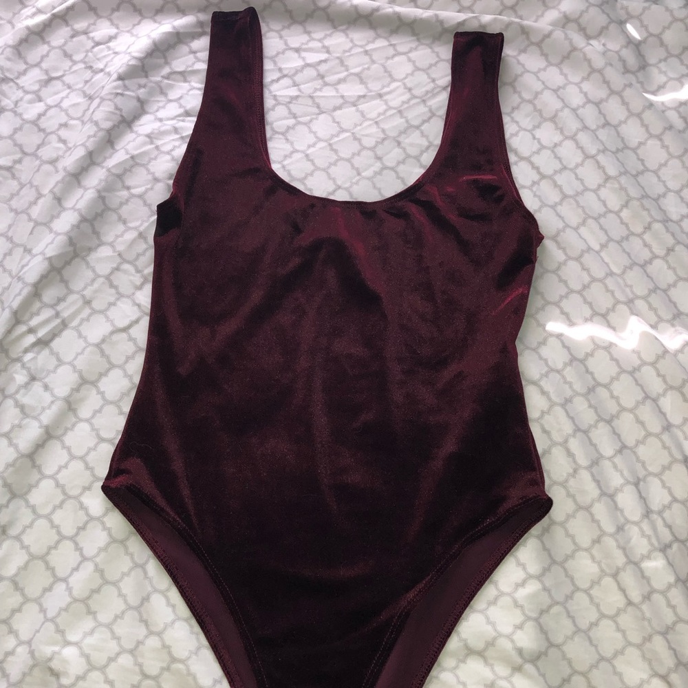 Velvet red bodysuit